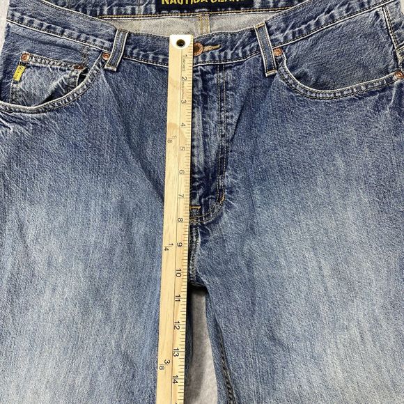 Nautica Jeans Mens 34x31 Classic Relaxed Straight‎ Faded Distressed Denim Baggy - Picture 7 of 13